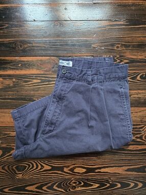Cherokee Men’s Vintage Navy Blue Pleated Chino Shorts Dark Wash Size 34